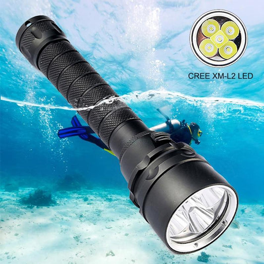 Asafee 5000Lm Fl005Dl 5Xl2 Led Diving Flashlight Torch Dive 200M Underwater Tactical Flashlights Use 18650 Battery