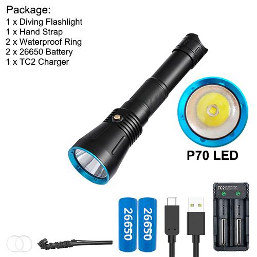 Asafee 10000LM DA16 XHP70.2 /SST70 LED Super Bright Powerful Diving Flashlight Waterproof Underwater Torch Light Rechargeable Scuba IPX-8 waterproof