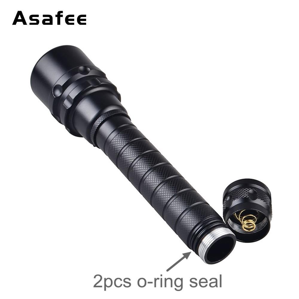 Asafee 3000Lm Xml L2 Led Waterproof 18650 Scuba Diving Flashlight 100M Underwater Torch