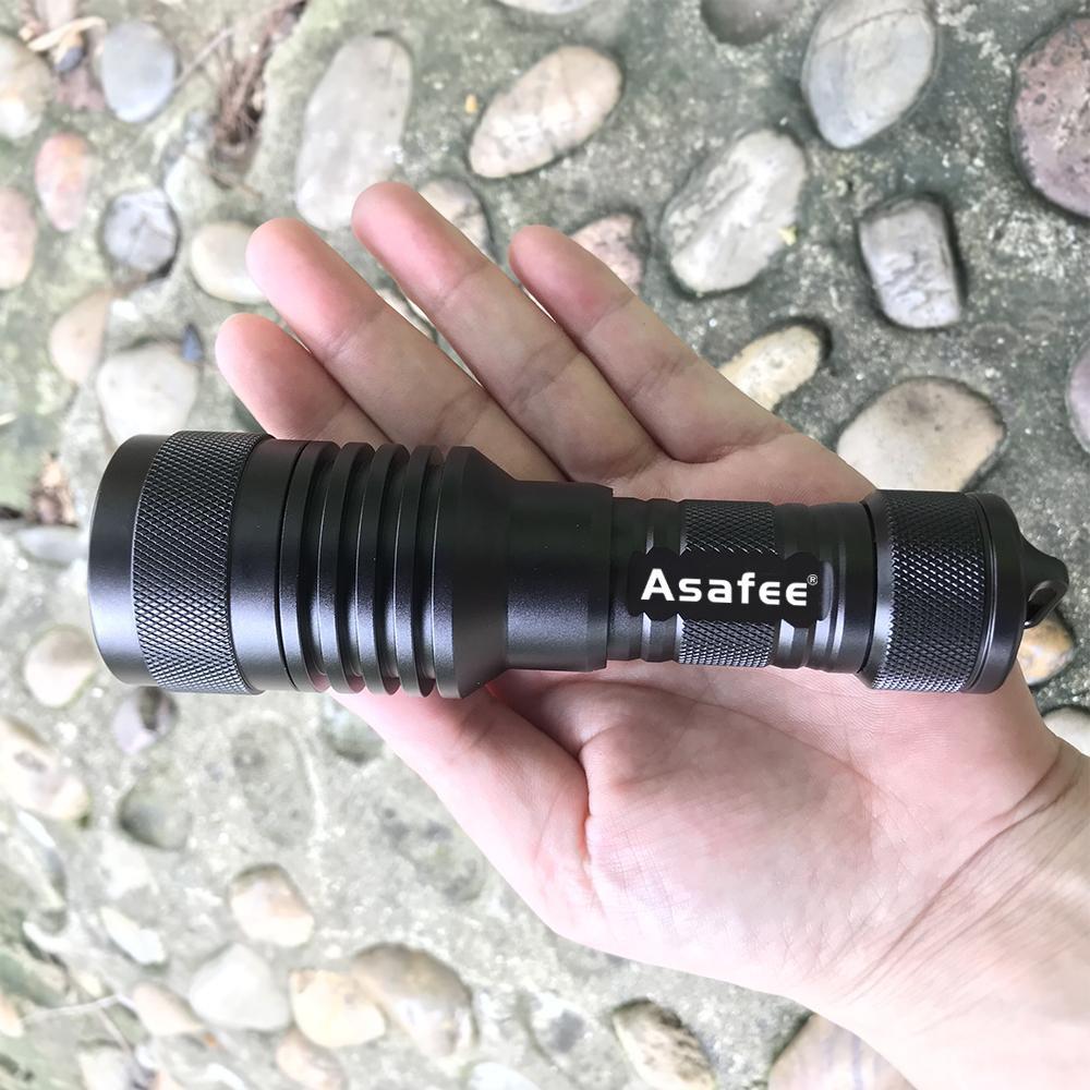 Asafee AF02D 1200LM LED Backup Diving Light Super Brightness L2 (U4) LED Handheld Scuba Diving Flashlight