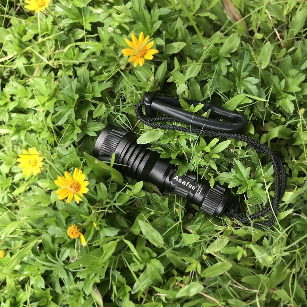 Asafee AF02D 1200LM LED Backup Diving Light Super Brightness L2 (U4) LED Handheld Scuba Diving Flashlight