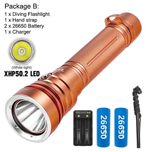 Asafee 2000LM A20 Super Powerful Light XHP50.2 LED  Diving Flashlight Scuba using 18650/26650 battery 5 gear switching underwater Waterproof 80M IPX8 Waterproof