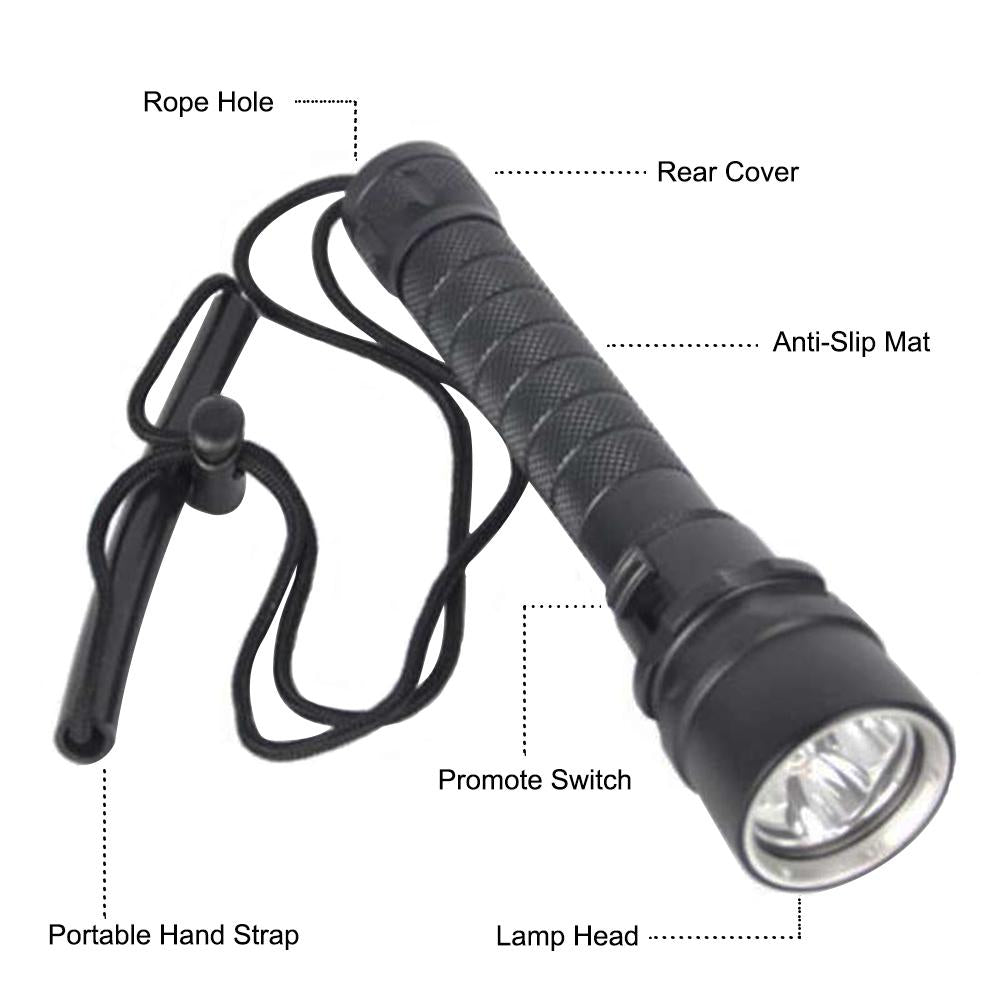 Asafee 3000LM 3*XML-T6 / L2 LED Professional Powerful led Waterproof Scuba Diving Flashlight Diver Light LED Underwater Torch Lamp Lanterna