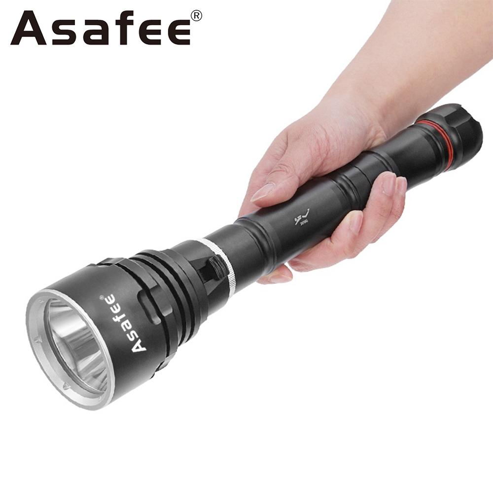 Asafee 3000LM DA33 ultra bright P70 LED diving flashlight scuba fishing underwater 80M using 18650/26650 batteries  multi gear magnetic control thrust switch IPX8 waterproof