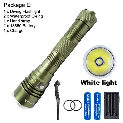 Asafee 2200LM A18 XHP70 LED Ultra powerful light diving flashlight Scuba diving using 18650/26650 battery underwater 80M IPX8 waterproof