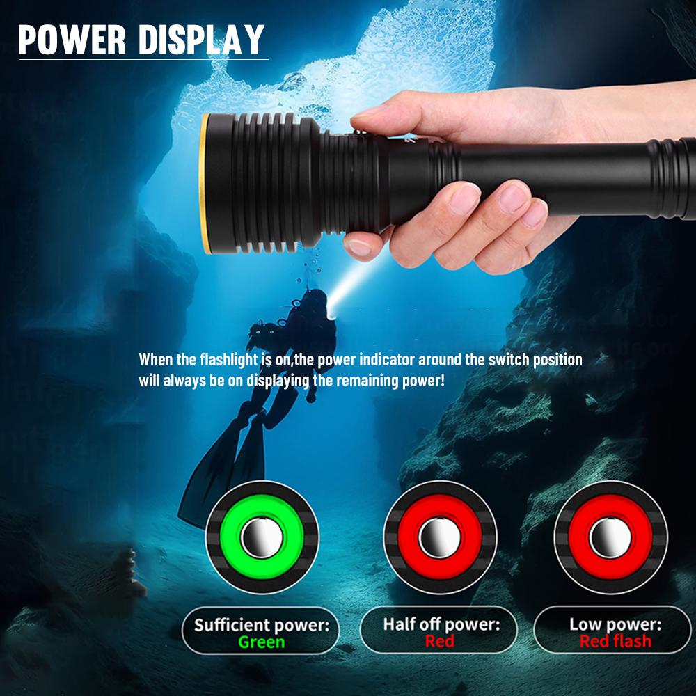 Asafee 4000LM Super bright powerful M63 XHP70.2 LED diving flashlight use 18650/26650 battery underwater 200M Diving scuba IPX8 waterproof