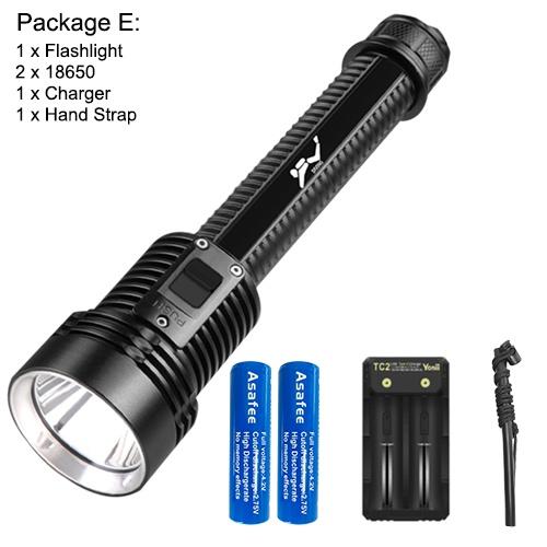 Asafee 1200-1500Lm D313 T40 Led Super Bright Diving Flashlight Scuba Can Focus Push Magnetic Switch Use 2X18650 Battery 3 Gear Switches Underwater 30Mipx8 Waterproof