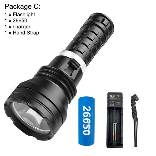 Asafee 1000Lm D855 Xhp70 Powerful Super Bright Diving Flashlight Scuba Magnetic Switch Using 26650 18650 Optical Cup Fixed Focus Underwater 50M Ipx8 Waterproof