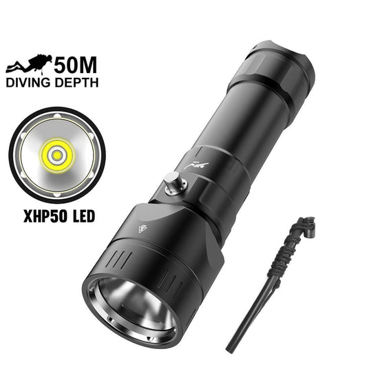 Diving Flashlight Ultra Bright XHP50 18650 26650 Battery Underwater 50 meter LED Scuba Dive torch DV55