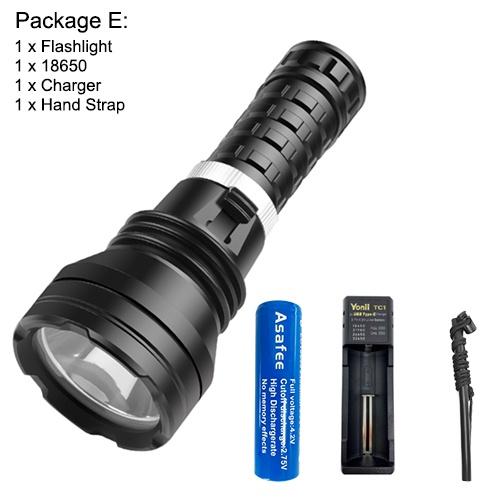 Asafee 1000Lm D855 Xhp70 Powerful Super Bright Diving Flashlight Scuba Magnetic Switch Using 26650 18650 Optical Cup Fixed Focus Underwater 50M Ipx8 Waterproof