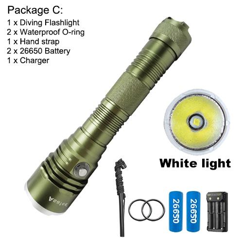 Asafee 2200LM A18 XHP70 LED Ultra powerful light diving flashlight Scuba diving using 18650/26650 battery underwater 80M IPX8 waterproof