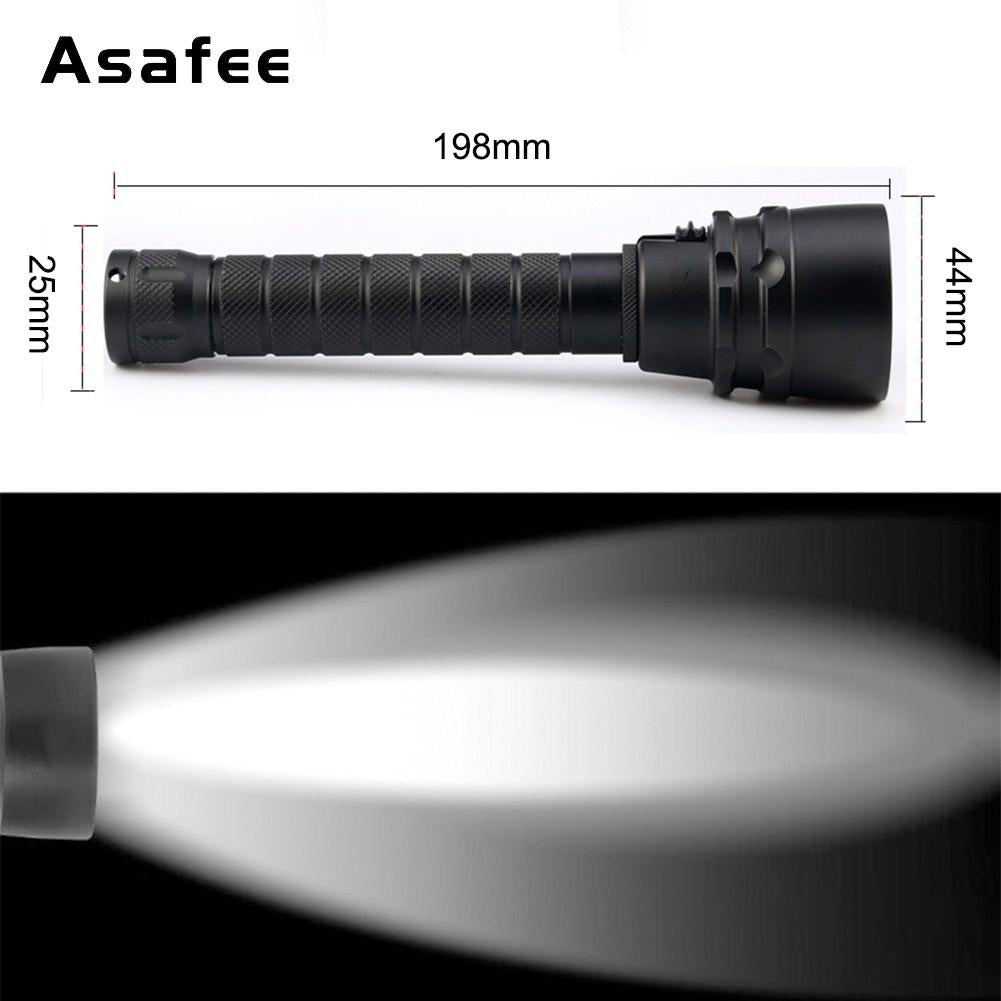 Asafee 3000Lm Xml L2 Led Waterproof 18650 Scuba Diving Flashlight 100M Underwater Torch