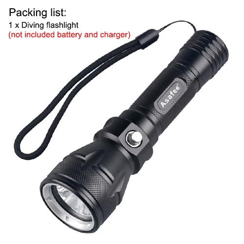 Asafee 1200Lm Fl012D Scuba Diving Light 50M Visibility L2 Led Waterproof 80M Underwater Flashlight Camping Lantern Torch