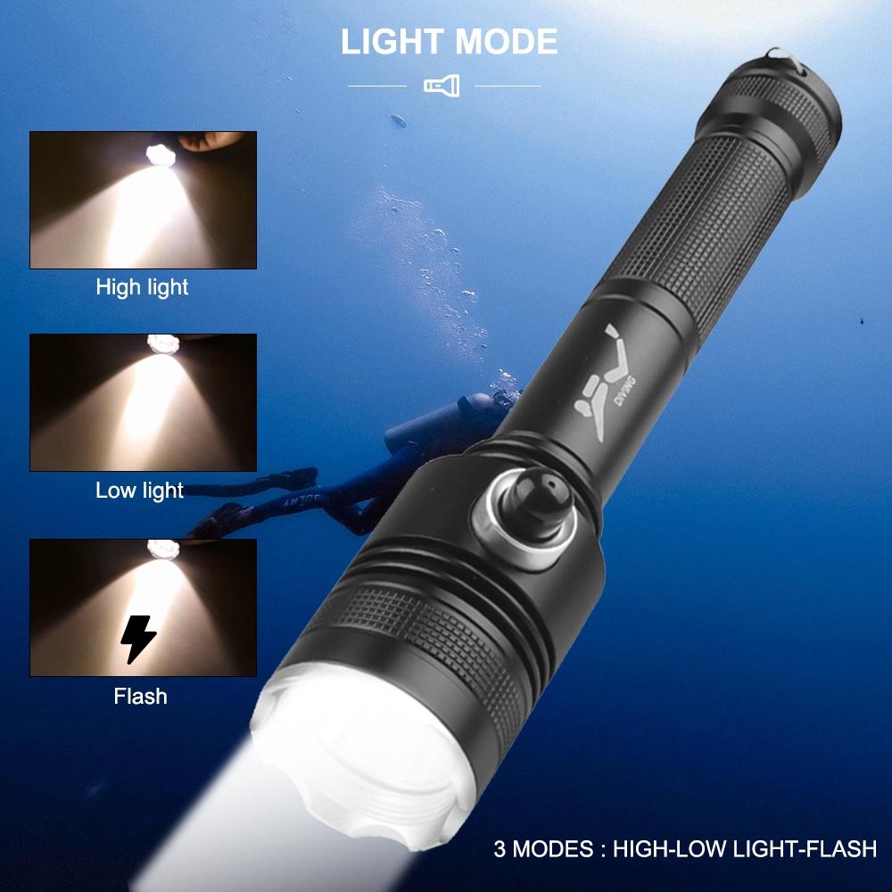 Asafee 600LM D239A P70 LED ultra bright dive flashlight Scuba Prime focus 3 gear press magnetic switch using 18650 battery IPX8 waterproof