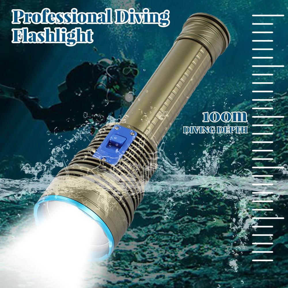 Asafee 5000LM X70 Powerful super bright XHP70.2 LED Diving flashlight scuba white light 100M underwater diving use 26650 battery IPX8 waterproof