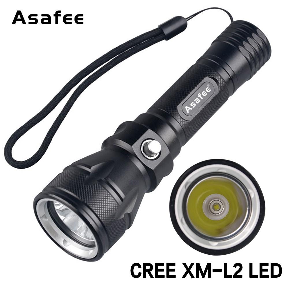 Asafee 1200Lm Fl012D Scuba Diving Light 50M Visibility L2 Led Waterproof 80M Underwater Flashlight Camping Lantern Torch