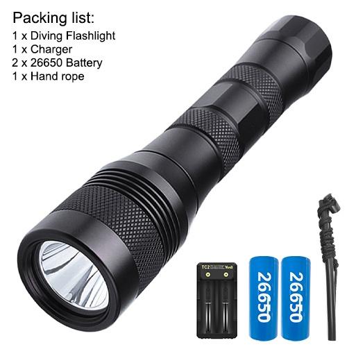 Asafee 2000LM DIV01 Scuba Diving Flashlight XM L2 Underwater Dive Torch Light Waterproof Diver Scuba Diving Torch 18650 battery underwater dive Torch